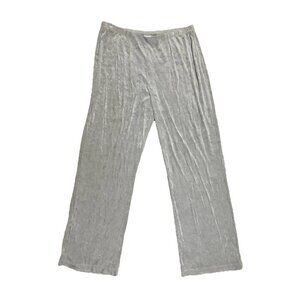 CHICOS Travelers Slinky Green Pants Pull On Wide Leg Size 16-18 Airport Vacation